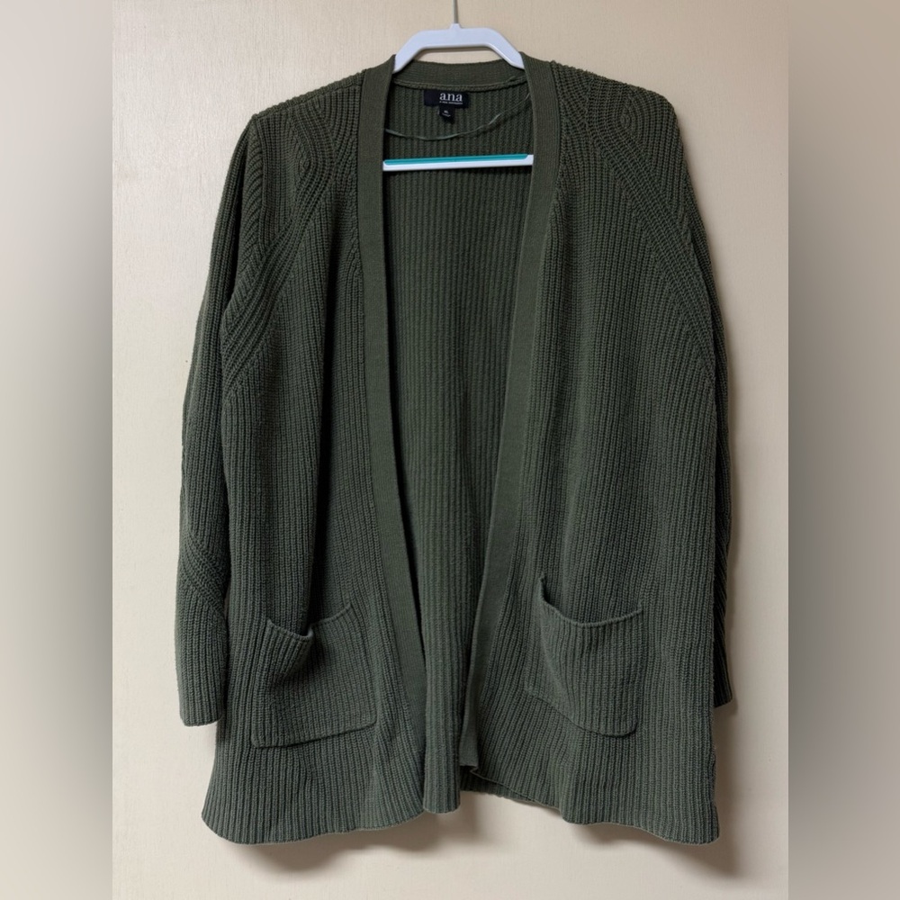 a.n.a Olive Open-Front Cardigan